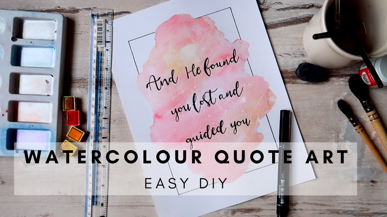 How To: Easy Watercolour Background And Calligraphy | QalbCalligraphy