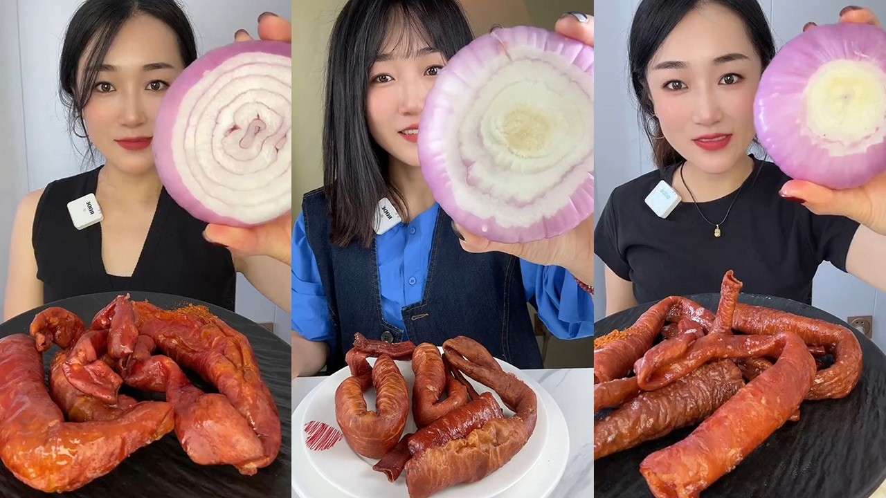 【MUKBANG】Grilled pork intestines🐖🧄#ASMR#yummy