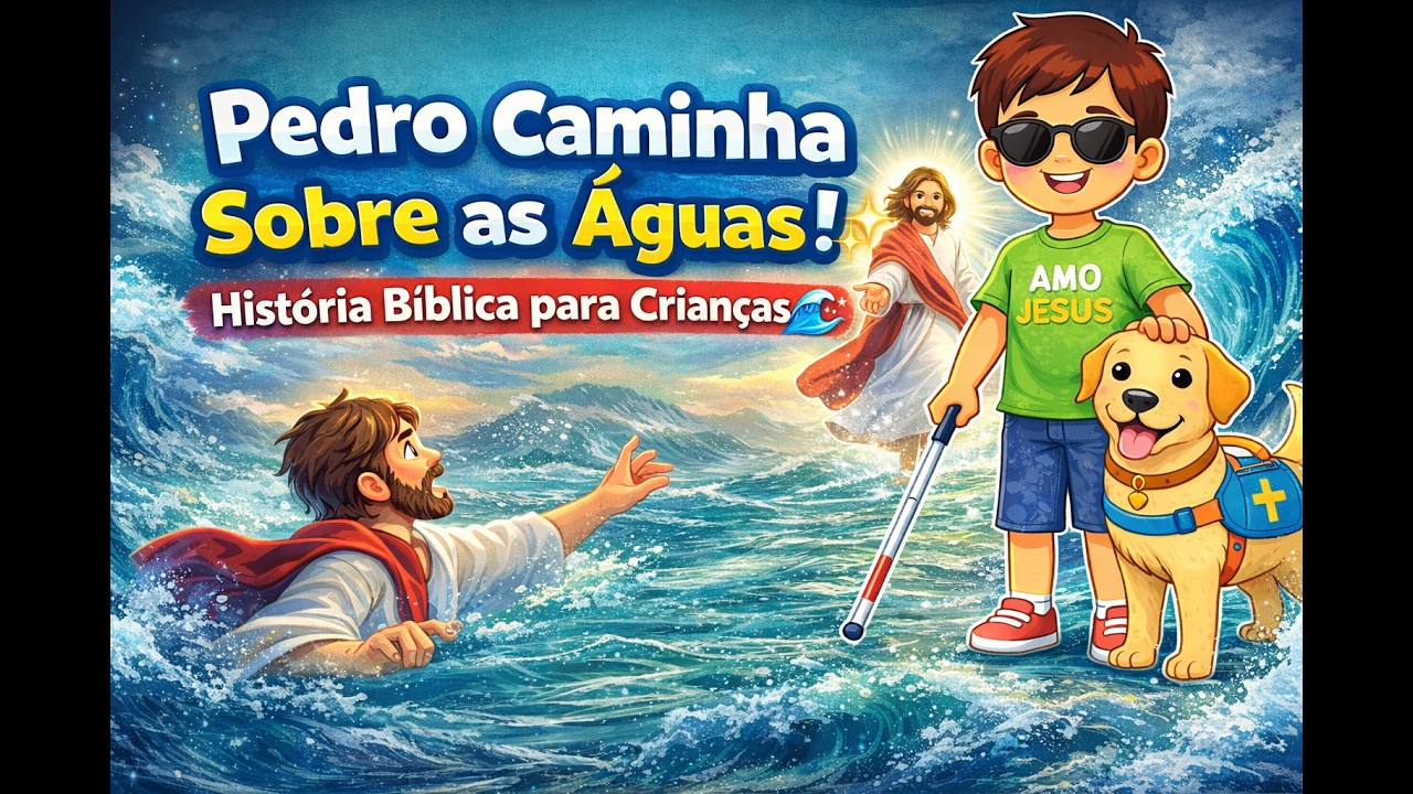 Pedro Caminha Sobre as Águas! 🌊✨ História Bíblica para Crianças | Lucas e Mel