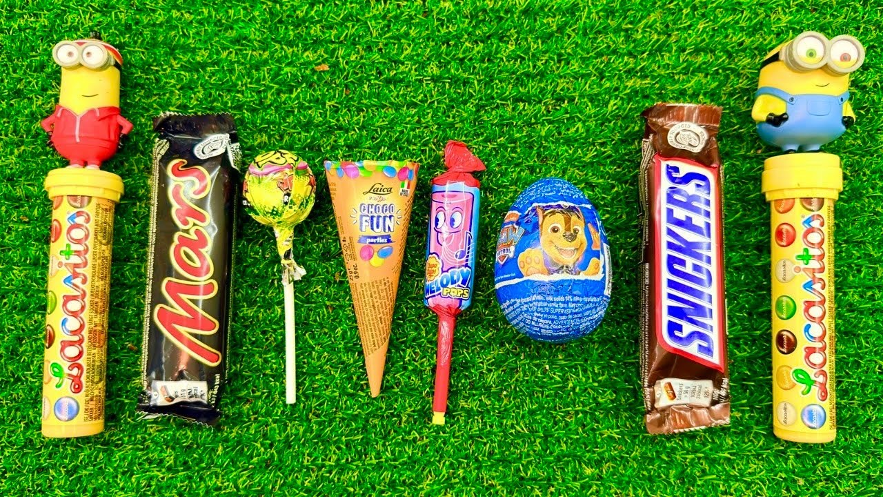 ASMR Most Popular Candys / some lots of colorful rainbow lollipop candy / unpacking chocolate eat #