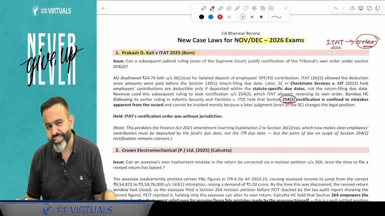 CA/CMA Final New Case Laws NOV/DEC 2026 l CA Bhanwar Borana