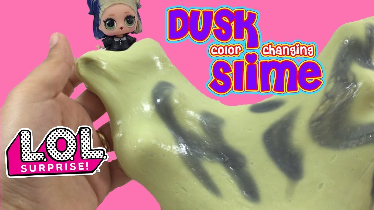 LOL  Surprise Dolls:  LOL DUSK LOL SLIME DIY Color Changing Slime Tutorial | LOL Doll Dusk