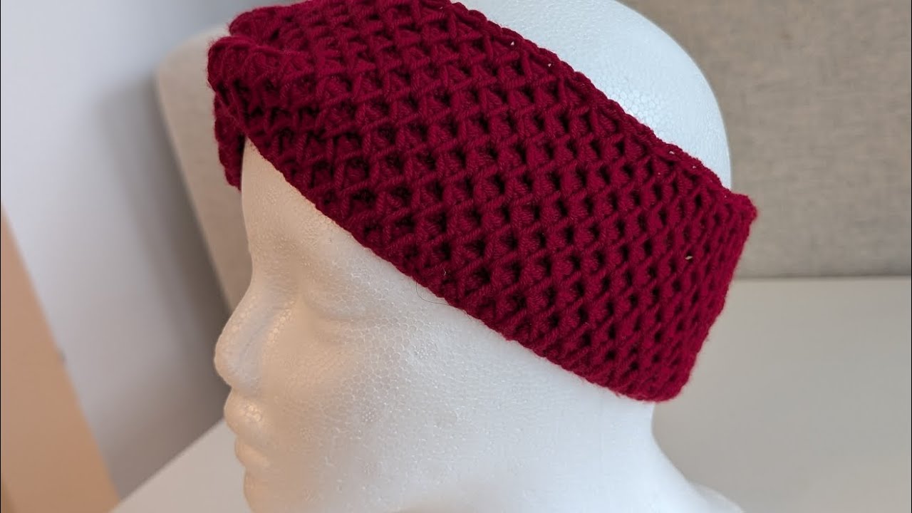 Stylisches Twist-Stirnband häkeln | Honeycomb / Diamantmuster | Einfache Anleitung für Anfänger