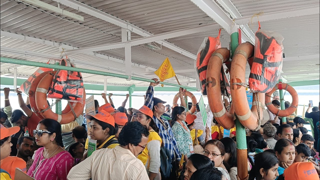 📌বেলুড় মঠ ফেরি ঘাট থেকে লঞ্চে করে দক্ষিণেশ্বর যাওয়ার পথে.. || #রাম_নারায়ণ_রাম #santan_dal #2026 