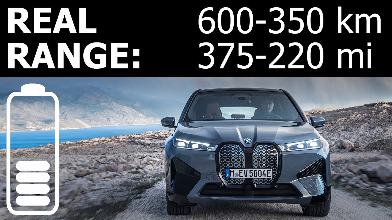 BMW iX xDrive50 highway city energy power consumption economy motorway range mpkWh kWh/100 km Wh/mi