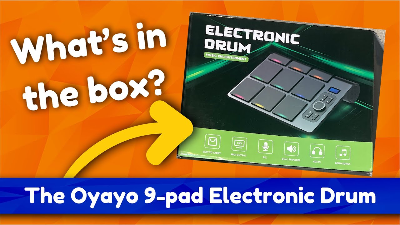 Oyayo 9 Pad Electronic Drum - how it comes out of the box. CHRISTMAS GIFT IDEA