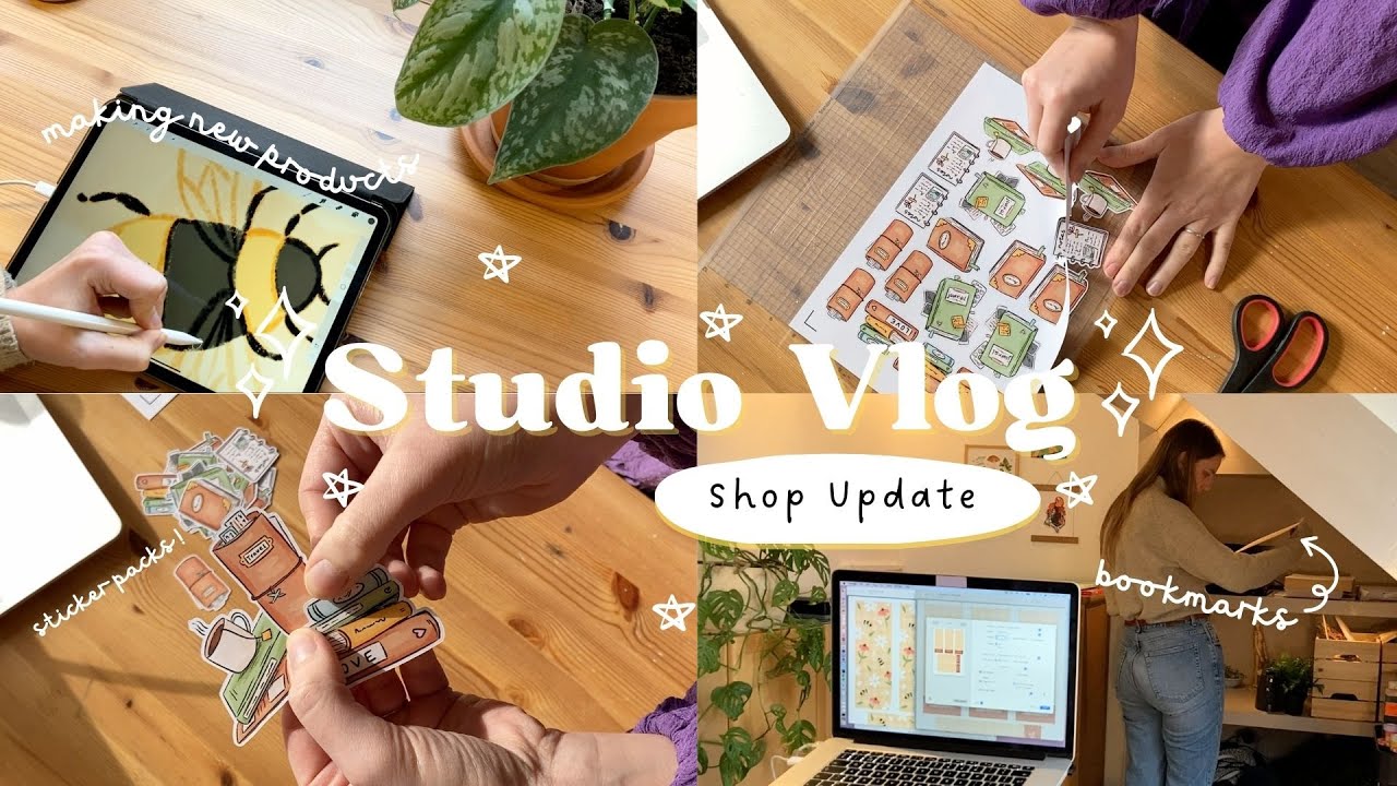 How I make Bookmarks and Sticker Packs 🌷 Etsy Shop Update