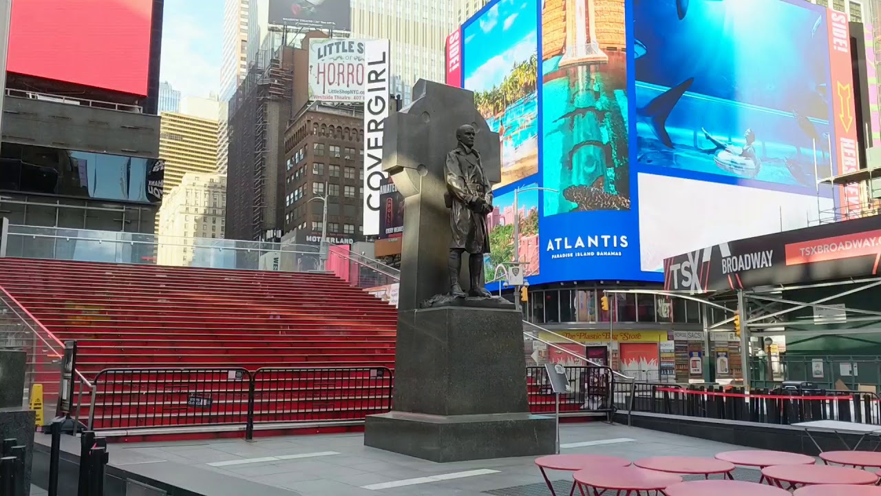 NYC Father Duffy Square on Lockdown