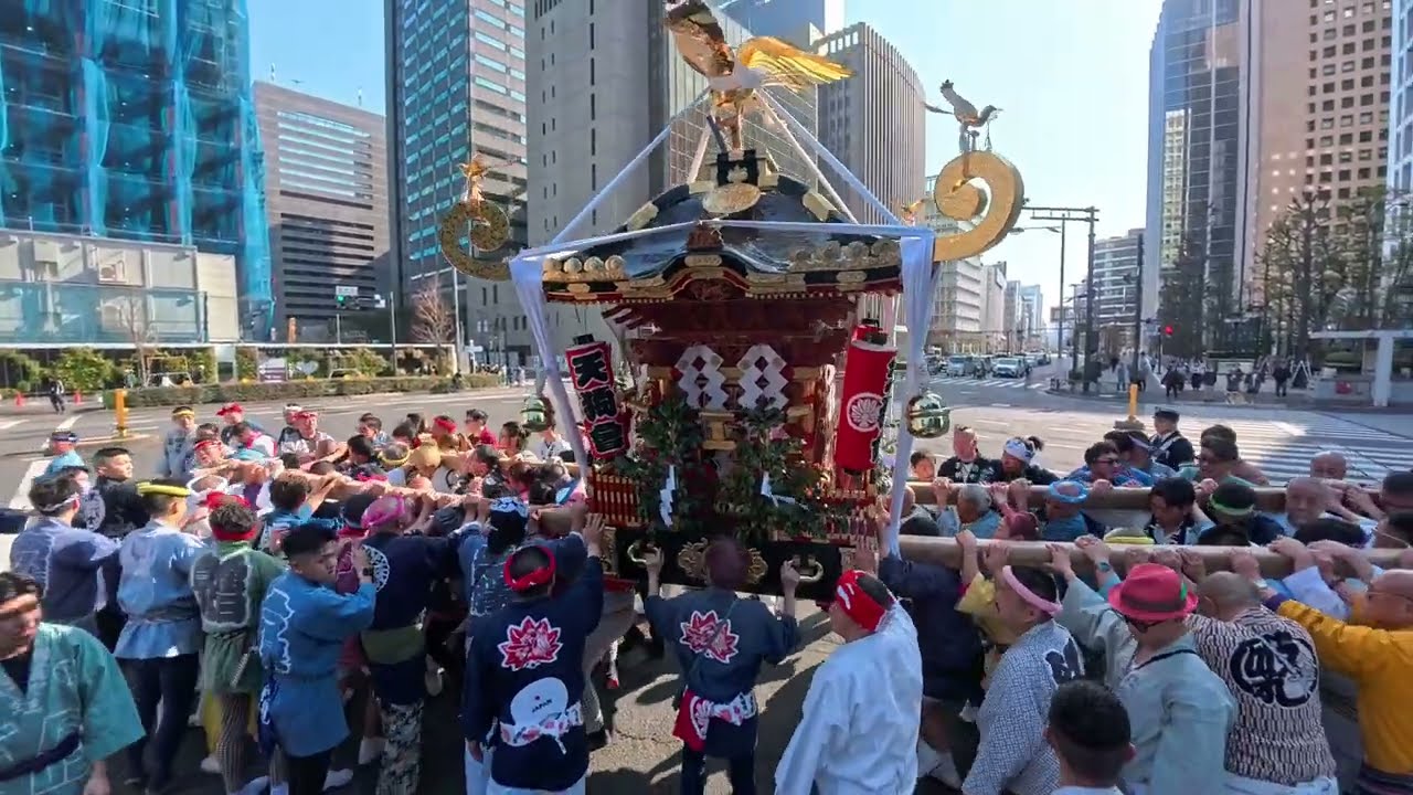 【4K】天長節奉祝祭　天皇誕生日を祝い神輿パレード　全神輿の出発　日比谷公園　2026年2月23日