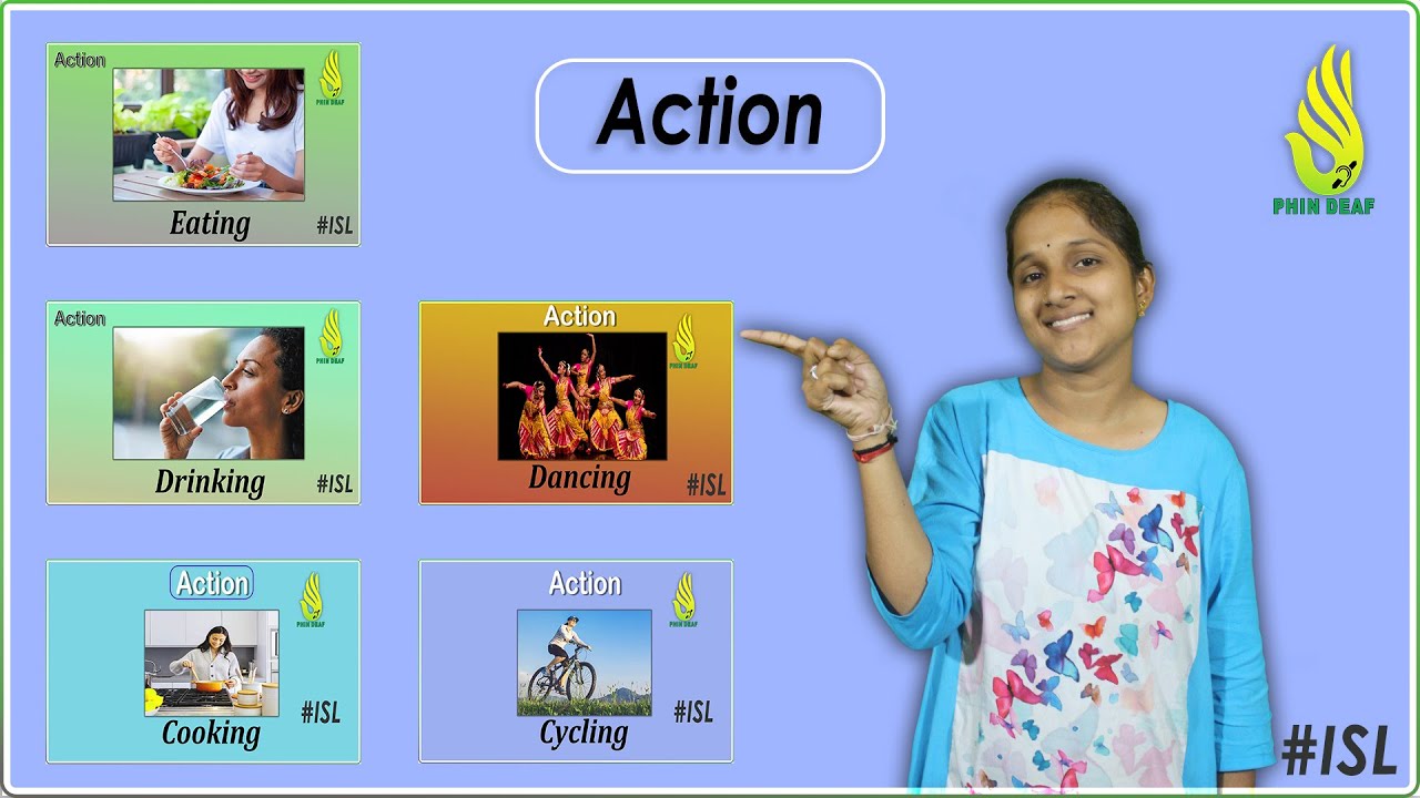 Action Part 1 in Indian Sign Language | ISL By  PHIN Deaf