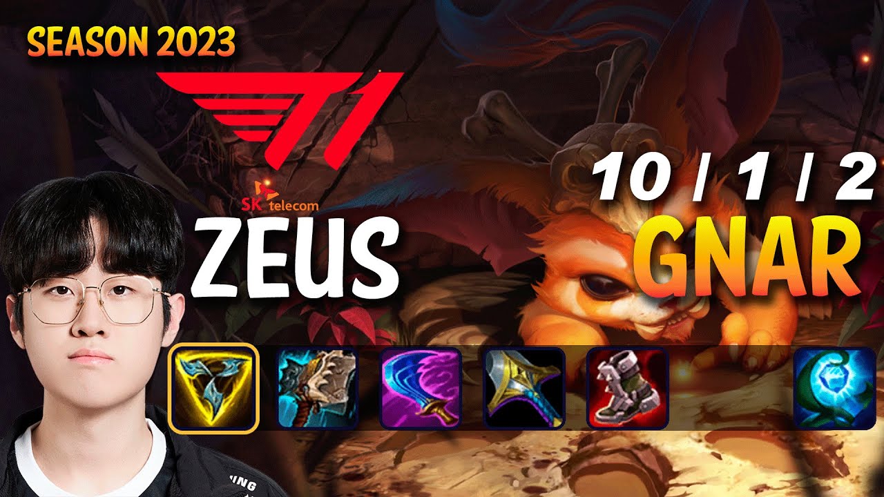 T1 Zeus GNAR vs KAYLE Top - Patch 13.12 KR Ranked