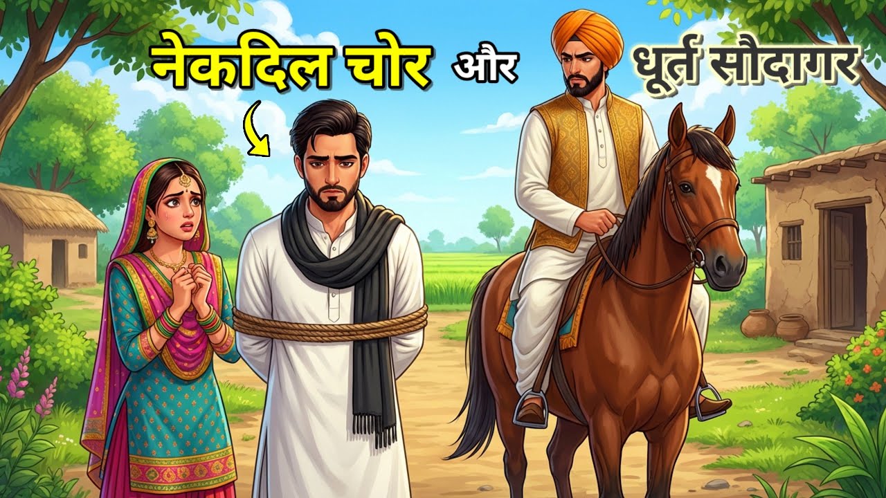 🔴 नेकदिल चोर और धूर्त सौदागर । Hindi Moral Story । kahani bed time story । cartoon story। कहानी