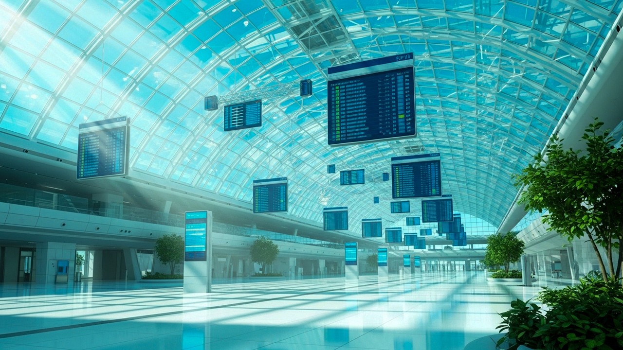 Frutiger Aero Airport Terminal 4K | Calm Ambient Music | Early 2000s Nostalgia