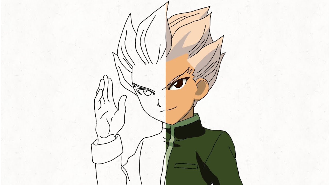 رسم زين من أنمي أبطال الكرة/  Drawing Gouenji Shuuya from the anime The hero's football 