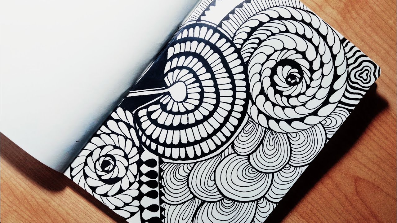 Zentangl art | Zentangle elements doodle art | Step-by-step tutorial