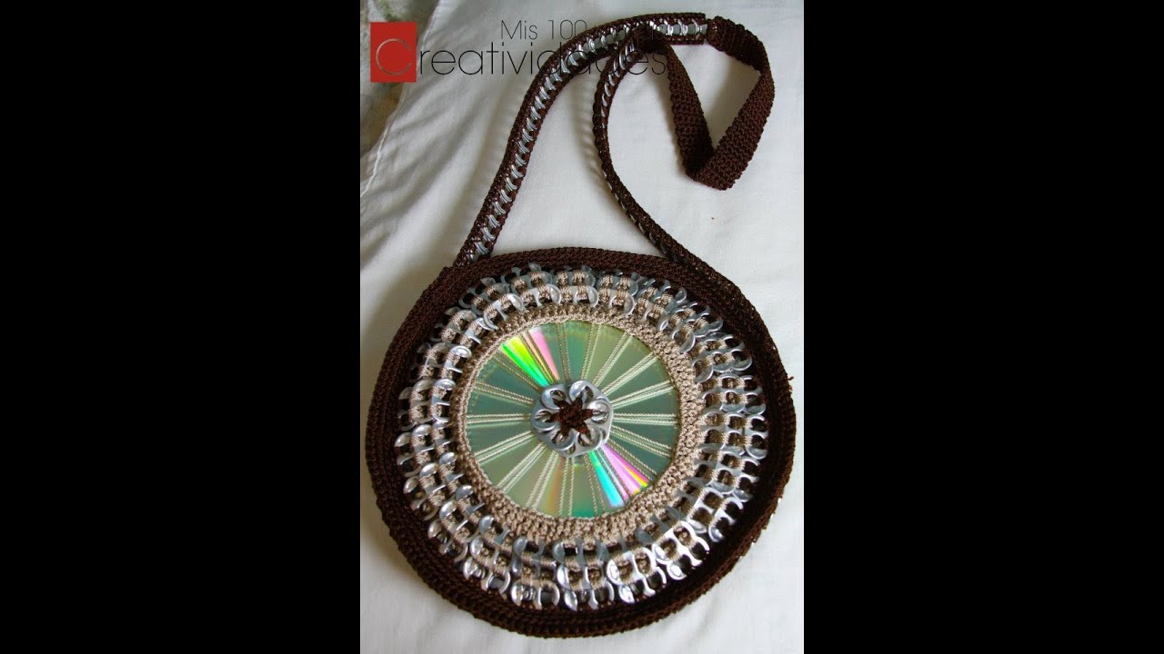 Como hacer un bolso con fichas tutorial: Bolso con CD y anillas parte 2
