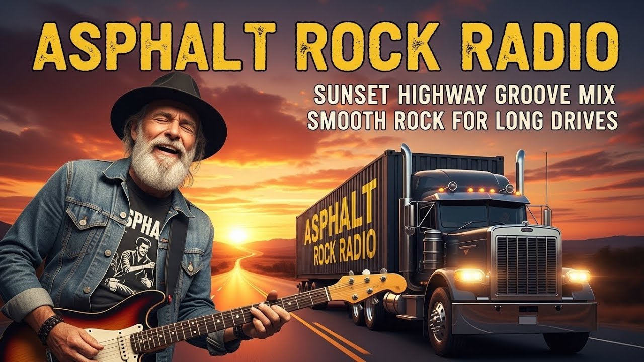 ASPHALT ROCK RADIO – SUNSET HIGHWAY GROOVE MIX | SMOOTH ROCK FOR LONG DRIVES | #HighwayGroove
