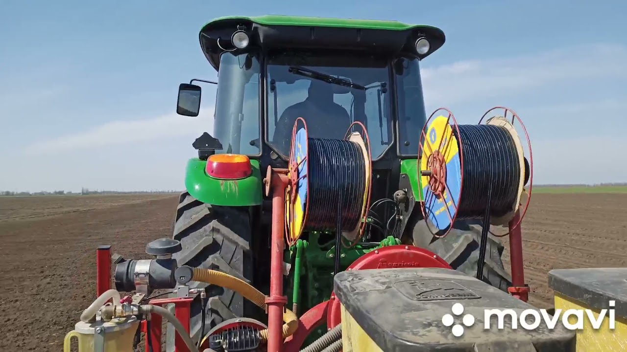 1-2 апреля. посев лука. John Deere 6110(В). сеялка Agricola.