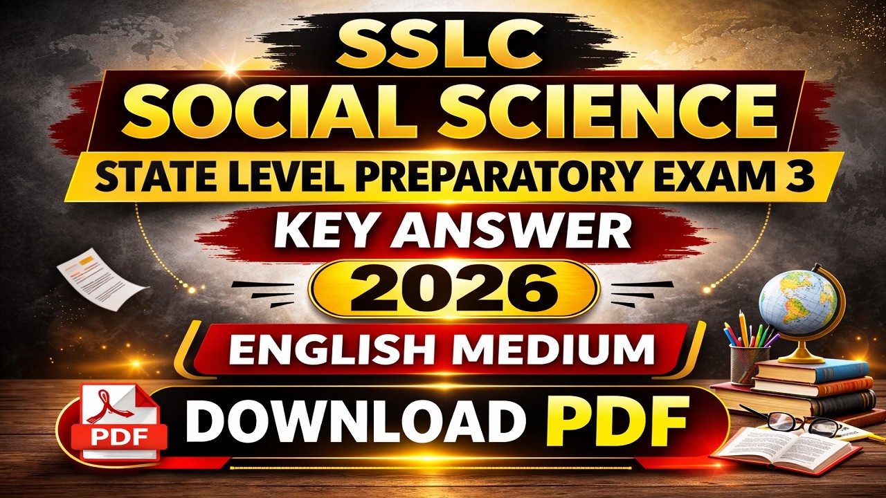 SSLC Social Science Preparatory Exam 3 Key Answers 2026 | English Medium