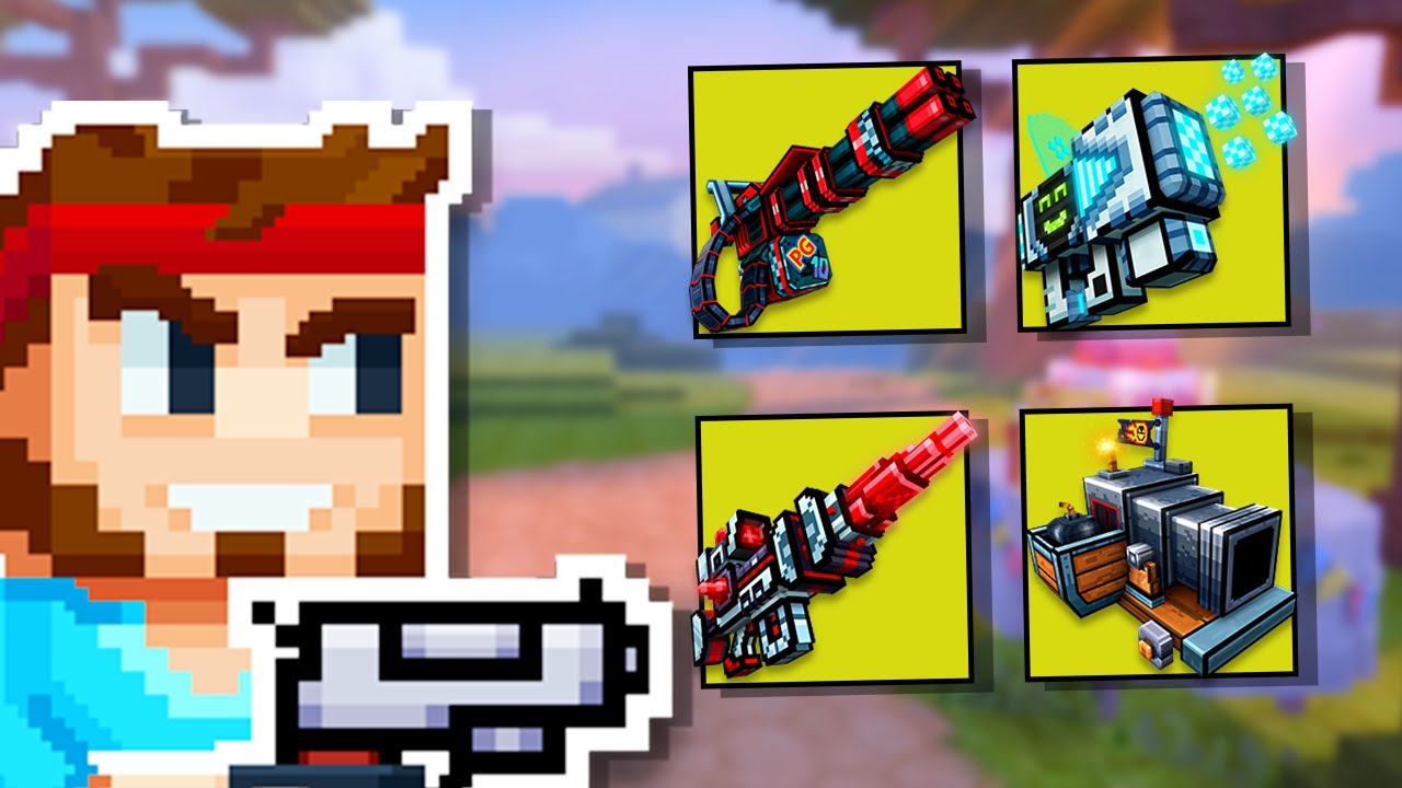 Using All 10th Anniversary Pixel Pass Weapons Early!... (Pixel Gun 3D)