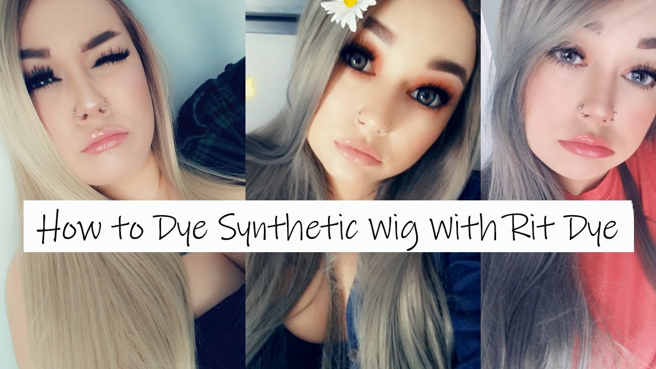 How to dye a synthetic wig | Rit dye method.