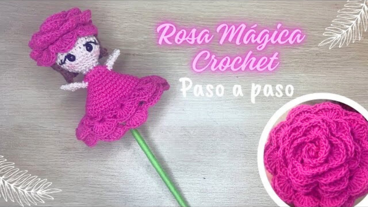 🌹Rosa Reversible Tejida a Crochet 🧶 |Tutorial Mundo Crochet | Fácil y Rápido