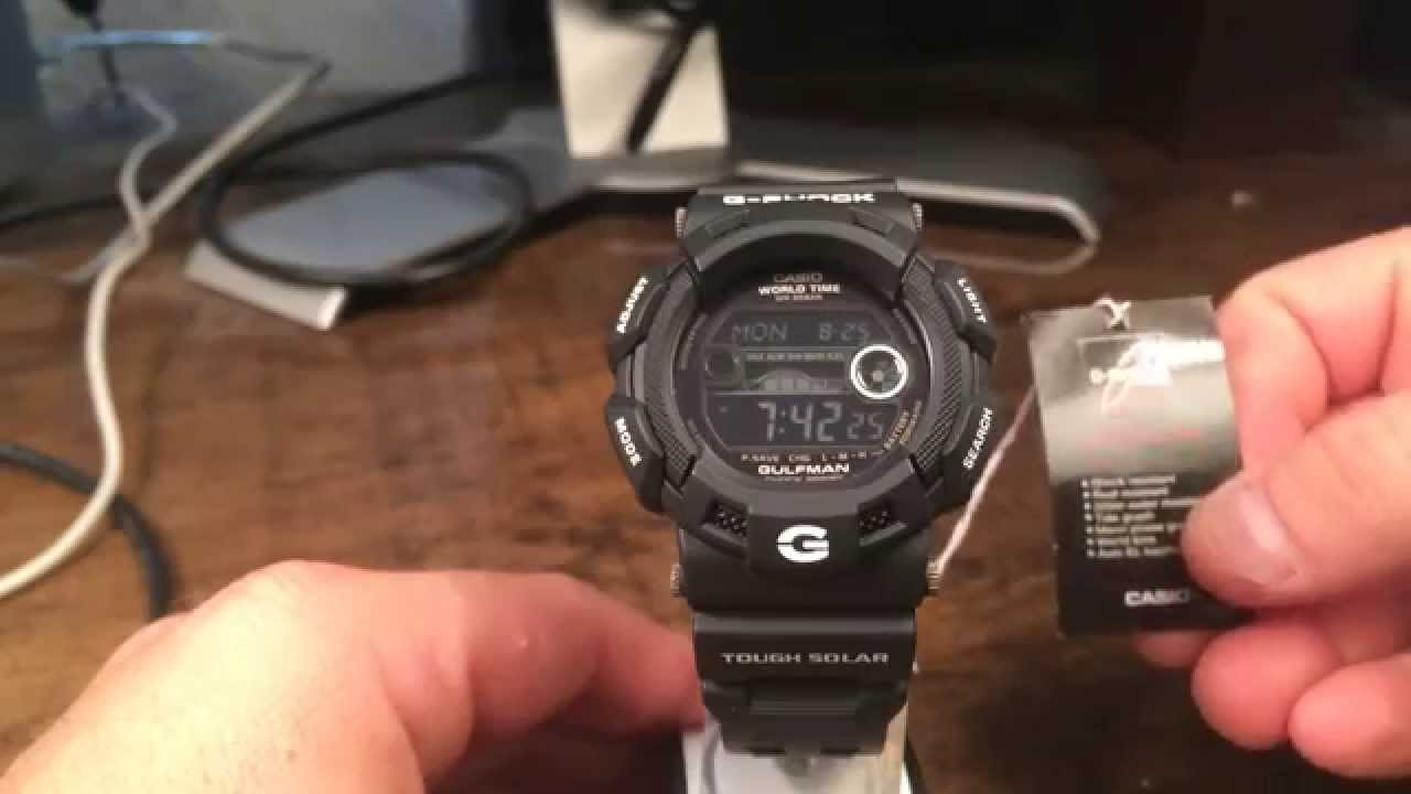 GR-9110BW-1DR GULFMAN Black - Casio G-Shock Watch Review - Tough Solar