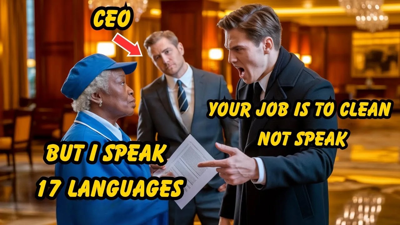 Elderly Janitor Mocked Until the CEO Hears Her Speak 17 Languages — Then Everything Chang