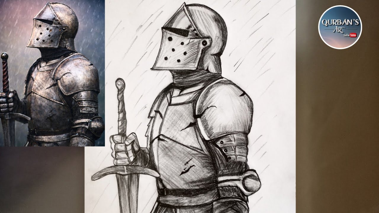 Easy Knight Drawing Tutorial | Warrior & Fighter Step by Step |  How to draw a Knight.