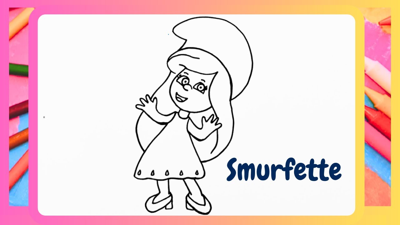 Cómo Dibujar a Pitufina Fácil | How To Draw Smurfette Easy