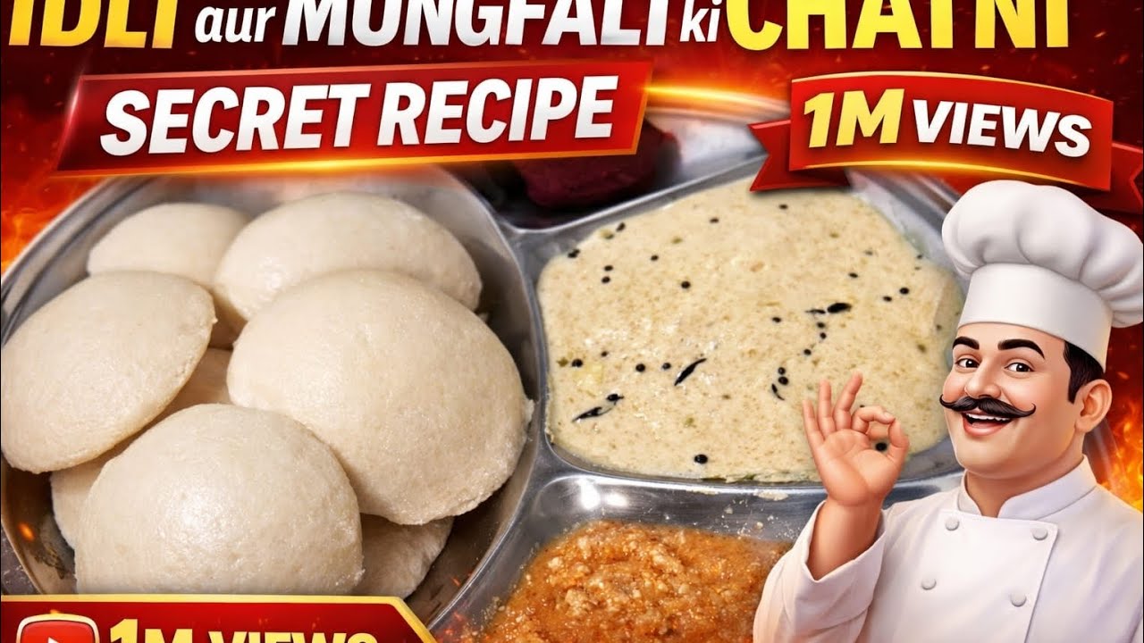 Soft Idli + Mungfali ki Chatni 😍 | Aisa Taste ki Baar-Baar Banaoge!