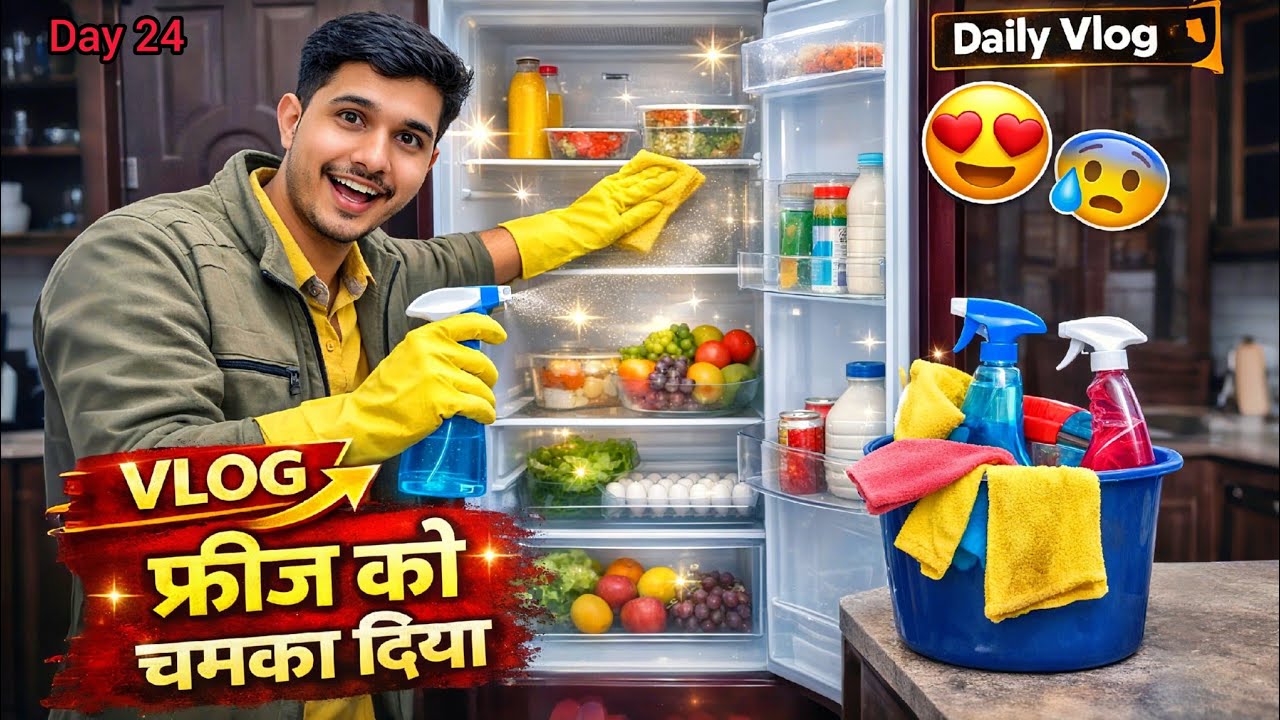 घर पर रहा तो करनी पड़ी फ्रीज की सफाई 😁😀Day 24 #chikupandivlogs#dailyvlogs #vlog #newvlog #vlogs 