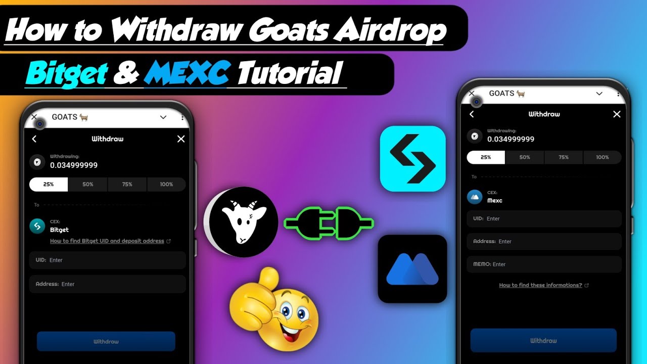 Goats Airdrop Withdrawal: How to Transfer your Goats Airdrop to Bitget & MEXC Crypto Exchanges