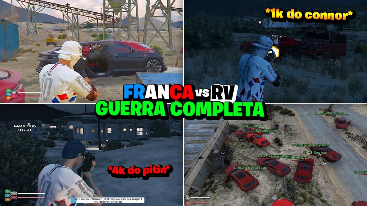 FRANÇA vs RV | GUERRA COMPLETA + 4K DO PITIN, 1K DO CONNOR 😱