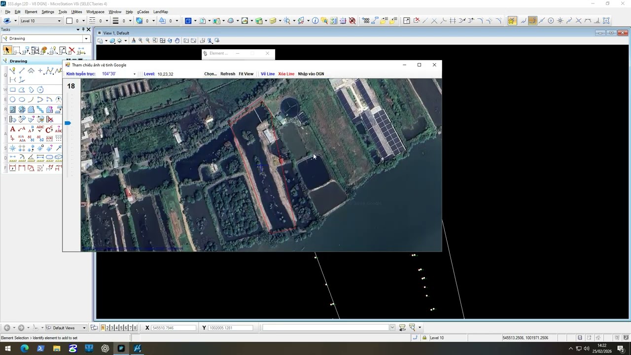 Nhập tọa độ file đo vào DGN