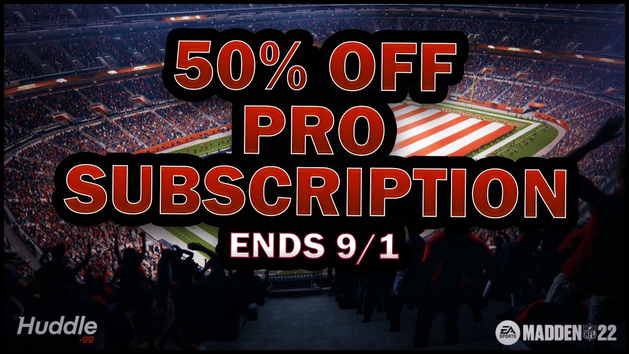 50% Off Madden 22 Pro Subscription - Ends 9/1