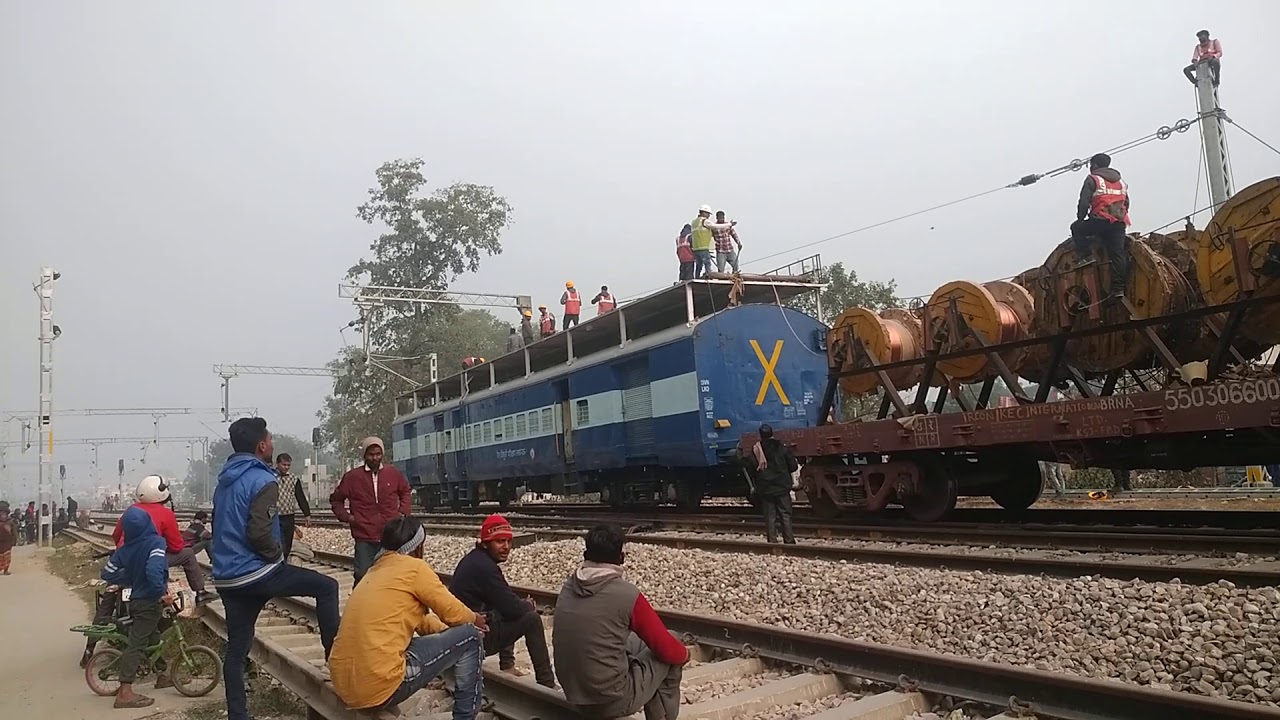 How the Rail overhead is fitted in the new condition। Railway electrification by Rail Engine