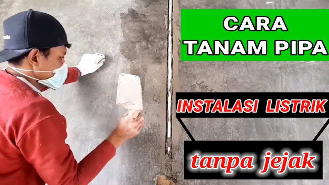 Cara tanam pipa instalasi listrik rumah di tembok #video  #instalasilistrik #instalasilistrikrumah