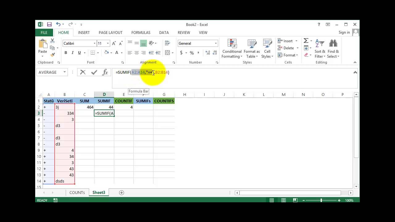Yakın Kampüs - Excel 15 - Formüller Part-II: SUM komutları