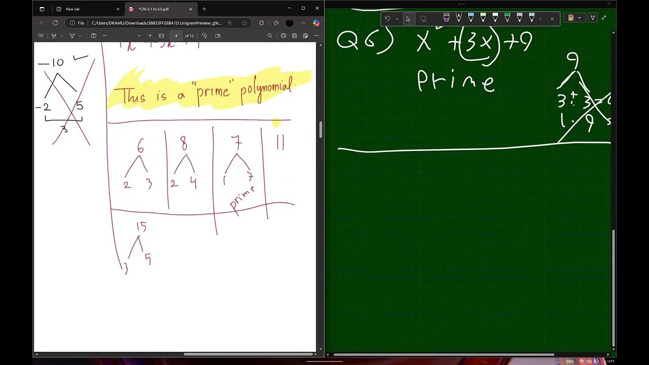 Chapter 6: Factoring Polynomials | التحليل إلى العوامل (الفاكتورينق)