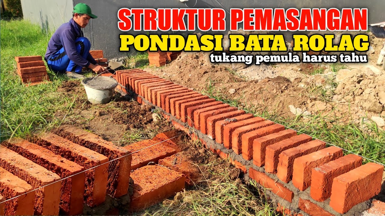 Review / cara pasang pondasi bata rollag rapi banget ala tukang  profesional