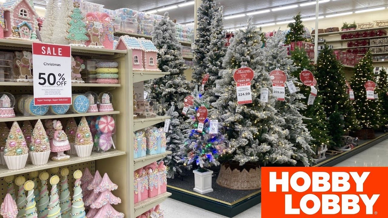 HOBBY LOBBY CHRISTMAS DECORATIONS CHRISTMAS TREES ORNAMENTS SHOP WITH ME SHOPPING STORE WALK THROUGH