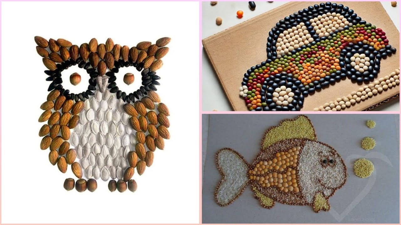 Я создала роскошное настенное панно из бобов за 2 доллара | Текстурированное искусство своими рук...