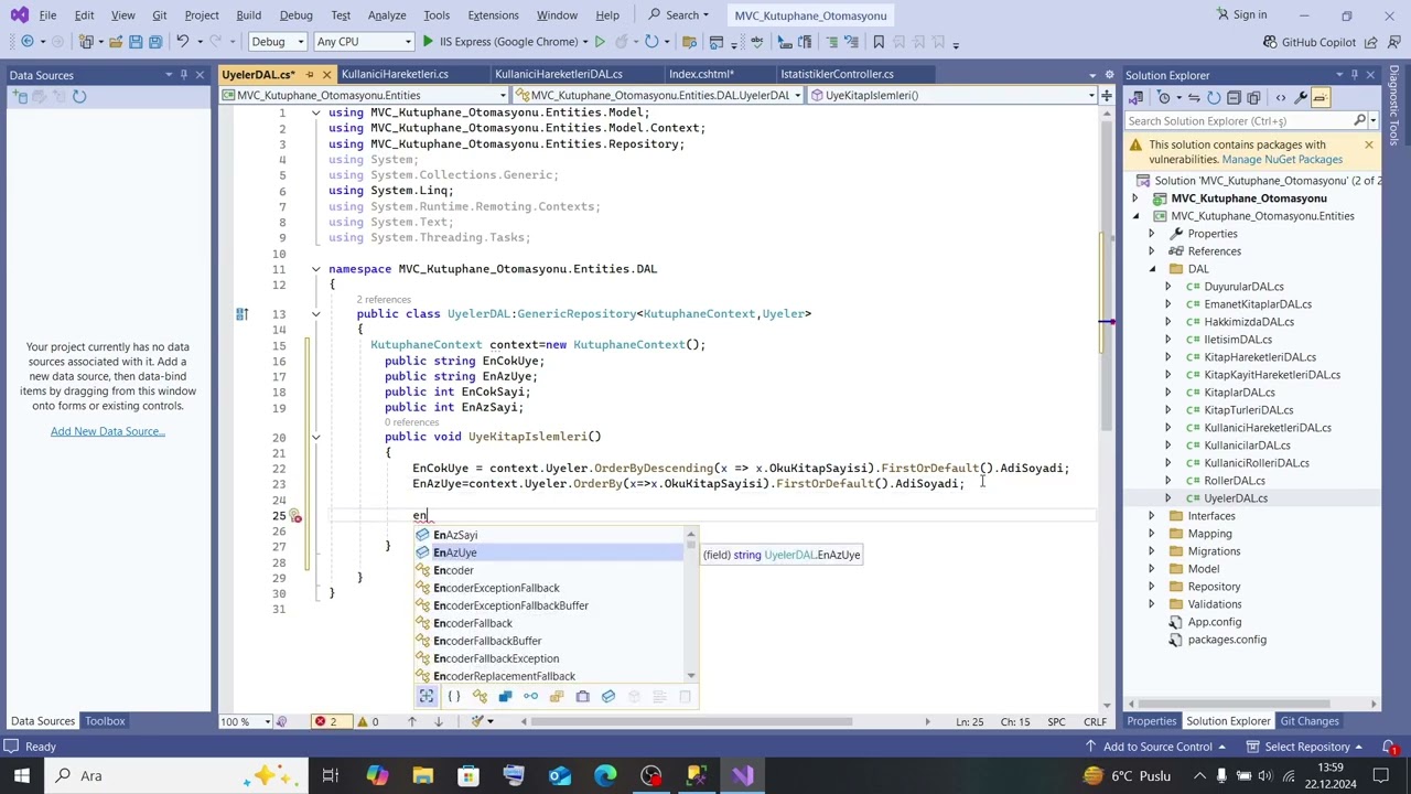 C# Asp.Net MVC Kütüphane Otomasyonu-86(En Çok ve En Az Kitap Okuyan Üyeleri Görüntüleme)