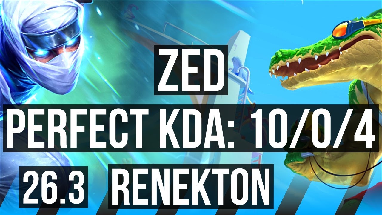 ZED vs RENEKTON (MID) | Perfect KDA: 10/0/4 | EUW Challenger | 26.3