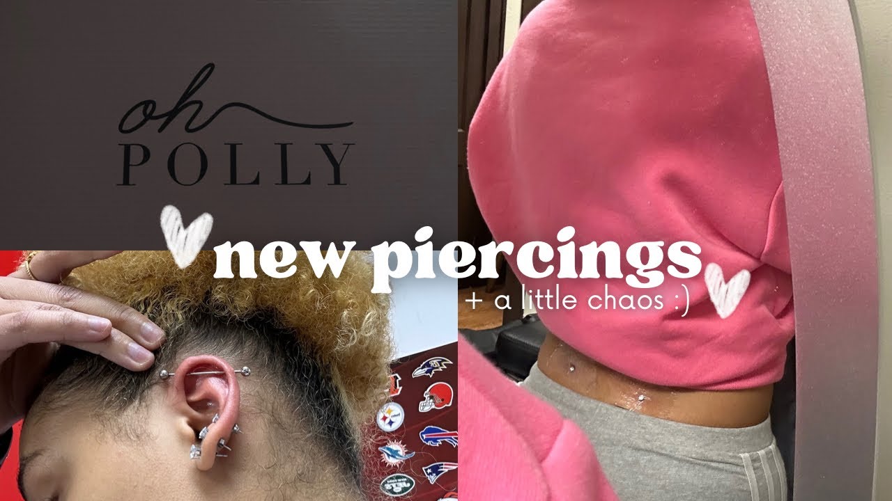 come with me to get piercings: back dermals & industrial+a sneak peek into my birthday chaos