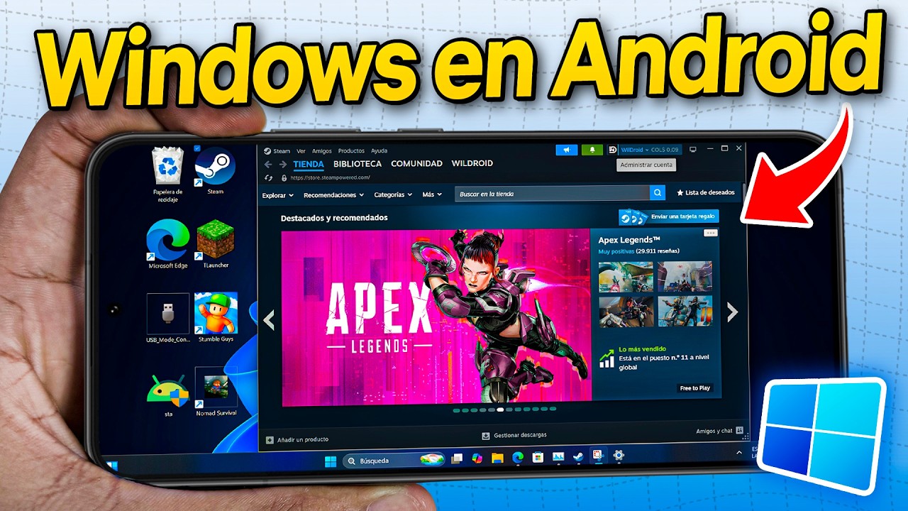 Convert&iacute; MI CELULAR en una PC con WINDOWS 11 Pro 🤯
