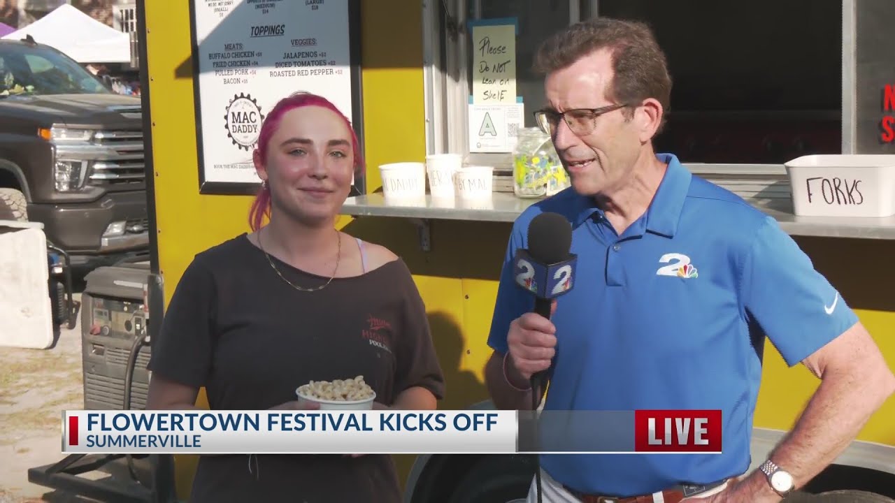 Главный метеоролог Роб Фаулер беседует с Мак Дэдди на фестивале в Флауэртауне | WCBD News 2