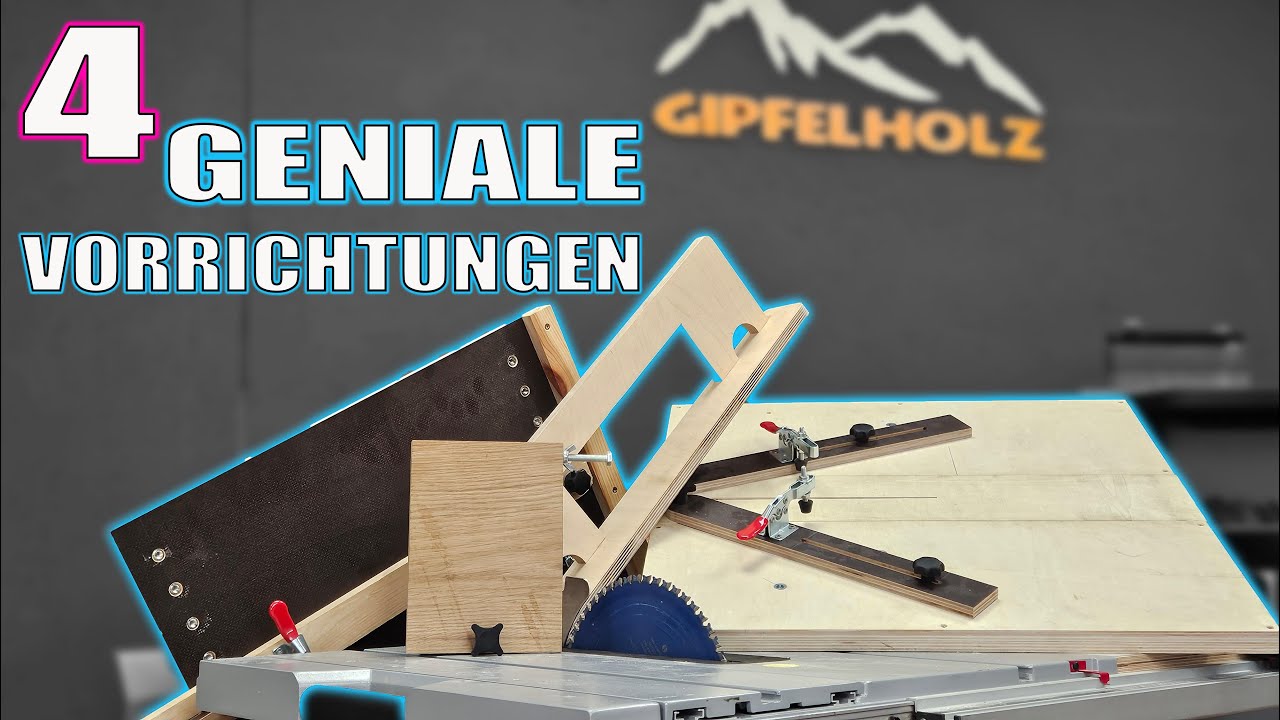 Diese 4 Vorrichtungen f&uuml;r die Tischkreiss&auml;ge h&auml;tte ich schon vorher bauen sollen - Jigs f&uuml;r TK