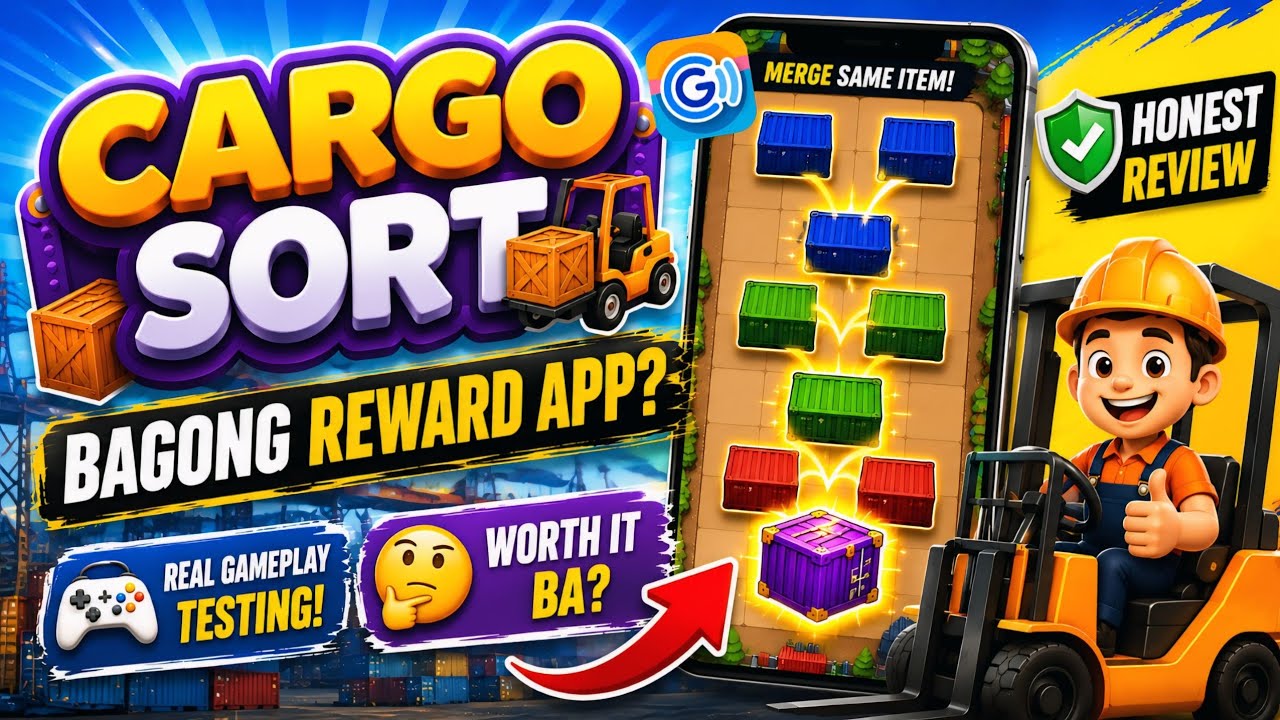BAGONG APP: CARGO SORT_FREE TO PLAY[merge same item] Sinubukan ko Laruin_Reward app kaya?#appreview 